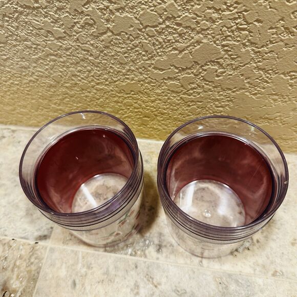 Vintage St Tropez Thermo Serv Audrey Cherry Cups (Set of 2) USA MCM Red Cherries - Picture 2 of 5
